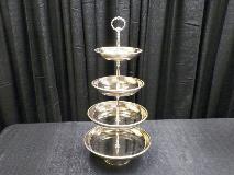 4 TIERED SILVERPLATED STAND