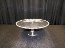 14 IN & 19 IN RD BEADED ALUM CAKE STAND
