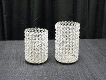 SILVER & CRYSTAL CANDLE HOLDER